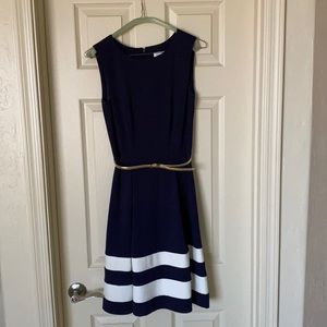 Navy and white Calvin Klein size 0 dress.